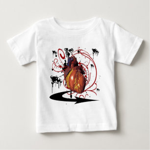 Camiseta Para Bebê Coração humano