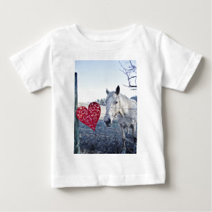 Camiseta Para Bebê Coração Namorados HORSE