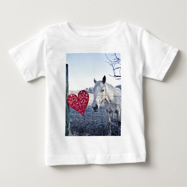 Camiseta Para Bebê Coração Namorados HORSE (Frente)