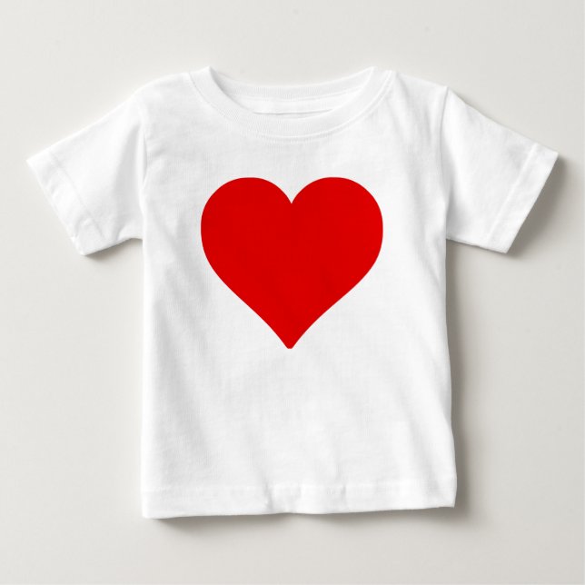 Camiseta Para Bebê Coração Vermelho em Forma de Amor Clássico Simples (Frente)