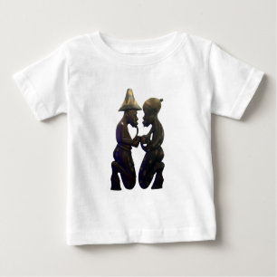 Camiseta Para Bebê Corações Africanos em Pares: Um Momento Linda