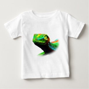 Camiseta Para Bebê Cores do arco-íris Gecko Lizard
