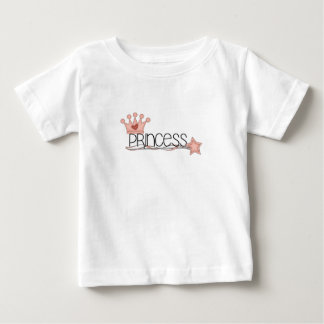 Camiseta Para Bebê Coroa rosa e princesa Wand