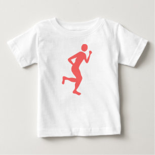 Camiseta Para Bebê Corredor (Homem) - Rosa Tropical