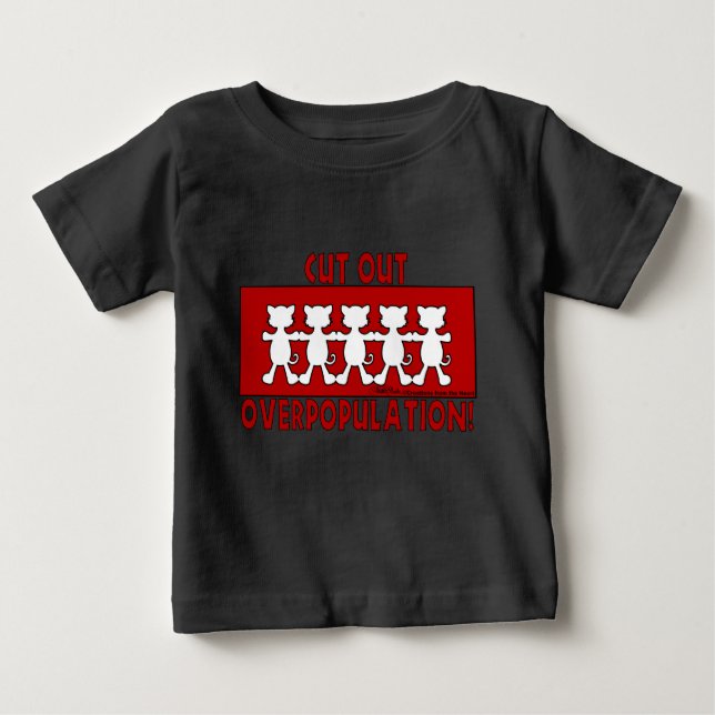 Camiseta Para Bebê Corte A Sobrepopulação! Gatos (Frente)