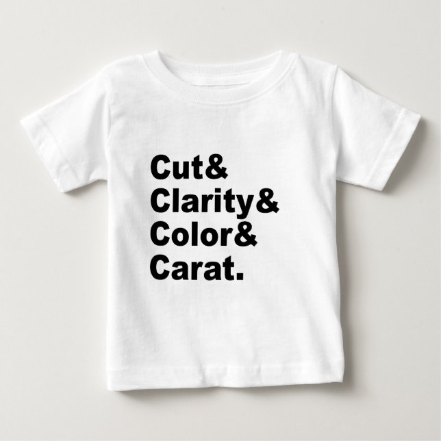 Camiseta Para Bebê Corte & Clareza & Cor & Quilate | Classificação de (Frente)