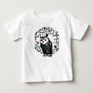 Camiseta Para Bebê Coruja Eyed vermelho
