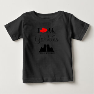Camiseta Para Bebê Costume Amo Meus Dois Yorkies