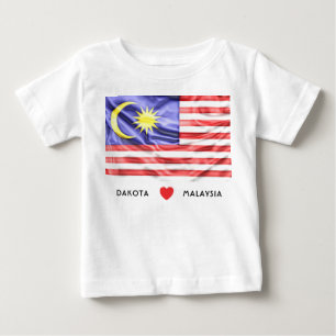 Camiseta Para Bebê Costume mim bandeira do coração de Malaysia