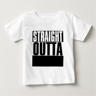 CAMISETA PARA BEBÊ COSTUME QUE RETO DE OUTTA SEU TEXTO AQUI TEE