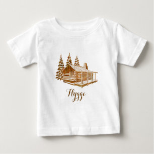 Camiseta Para Bebê Cozy Log Cabin - Hygge ou seu próprio texto