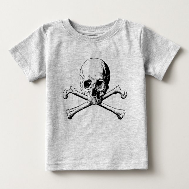Camiseta Para Bebê Crânio de Crossbones (Frente)