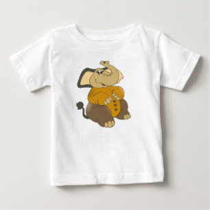 Camiseta Para Bebê Criança de elefante com Impressão de longo alcance