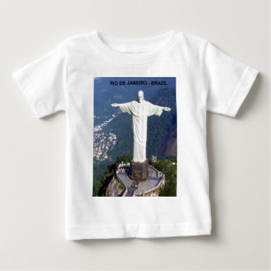 Camiseta Para Bebê Cristo de Brasil Rio de Janeiro (St.K.)