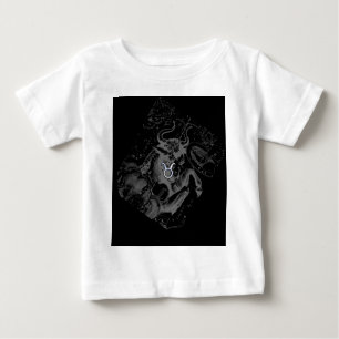 Camiseta Para Bebê Cromo como Taurus Zodiac em Hevelius Black