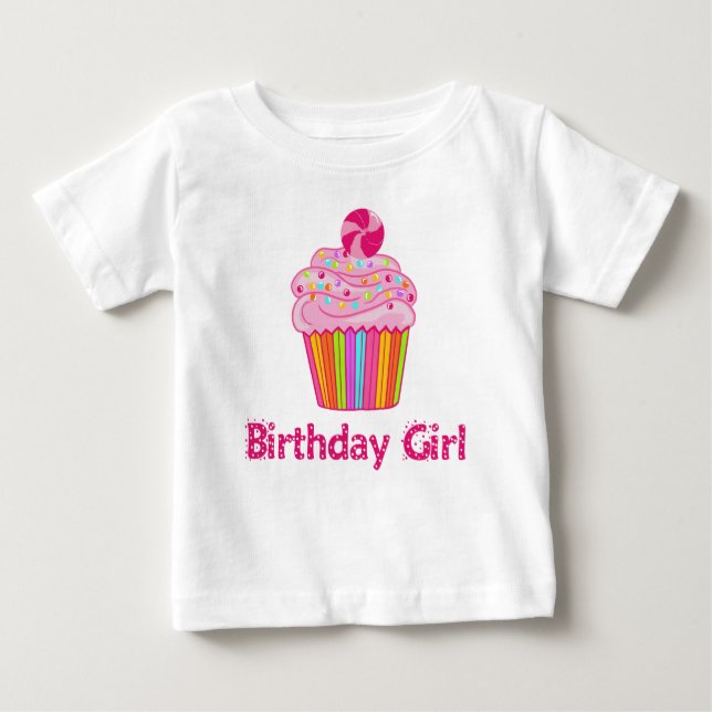 Camiseta Para Bebê Cupcake do aniversário da surpresa (Frente)