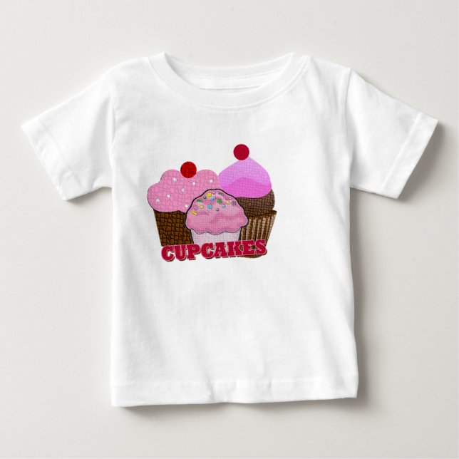Camiseta Para Bebê cupcakes (Frente)