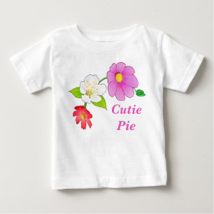 Camiseta Para Bebê Cutie Pie T Shirts Floral Criança Havaiana Roupas