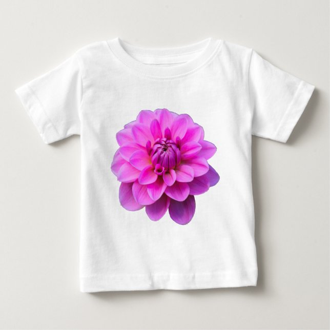Camiseta Para Bebê Dahlia Rosa (Isolada) (Frente)
