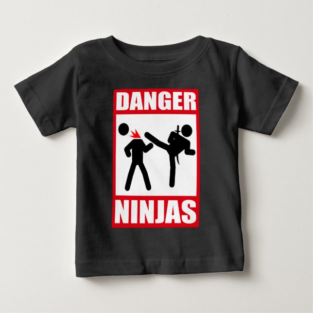 Camiseta Para Bebê Danger Ninjas (Frente)