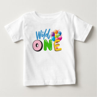 Camiseta para bebê de primeiro aniversário Wild On