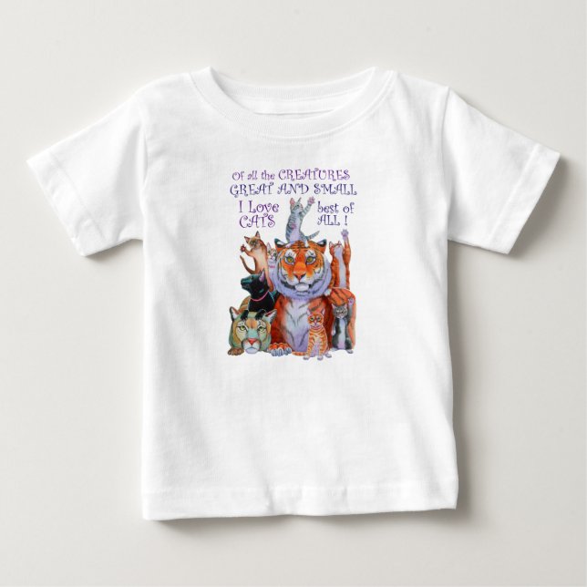 Camiseta Para Bebê De todas as criaturas Excelente e pequeno (Frente)