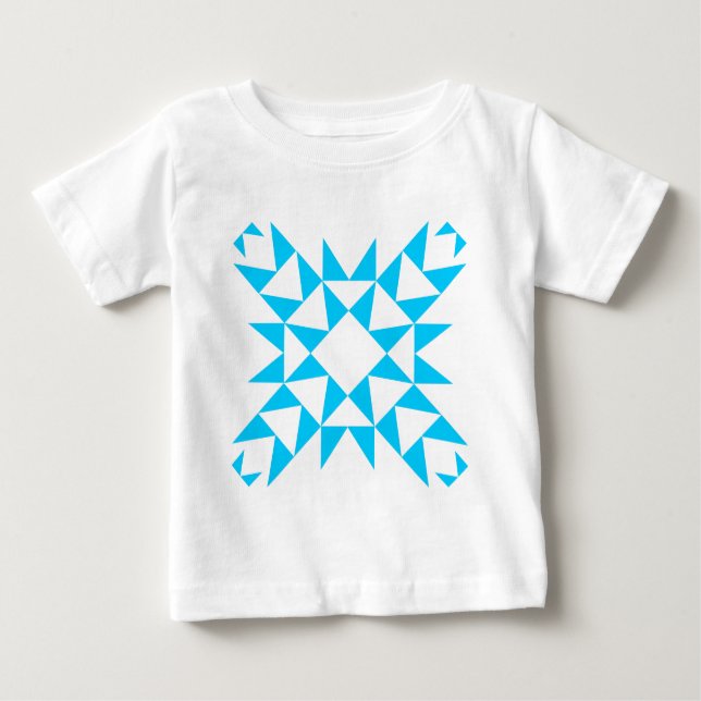 Camiseta Para Bebê Decorativo 01 - Azul-céu (Frente)