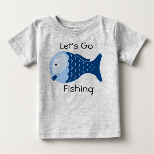 Camiseta Para Bebê Deixe-nos ir pescar o bebê orgânico um T da part