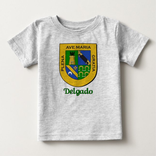 Camiseta Para Bebê Delgado Family Shield Criança (Frente)