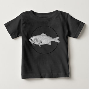 Camiseta Para Bebê Desenho de peixe-safra