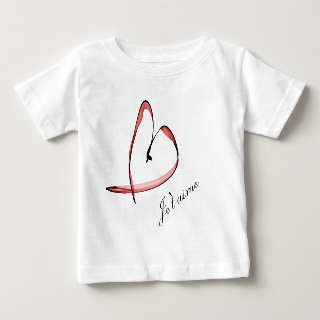 Camiseta Para Bebê desenho gracioso pequeno coração (Frente)