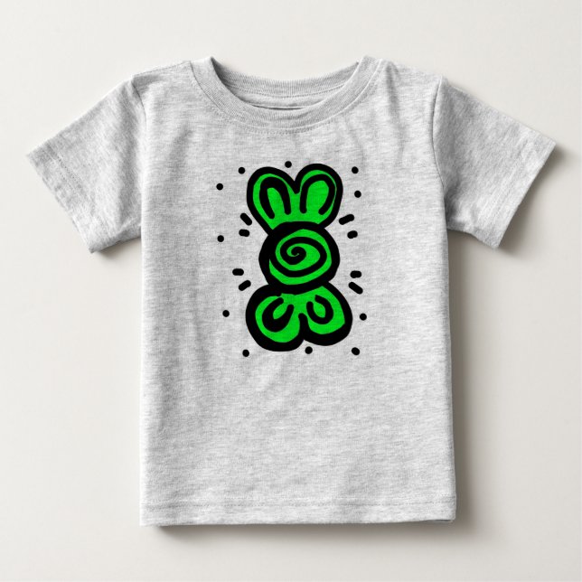 Camiseta Para Bebê design arco verde-claro (Frente)