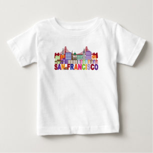 Camiseta Para Bebê Design da tipografia de San Francisco, Califórnia