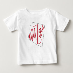 Camiseta Para Bebê Design da tipografia do estado da arizona  