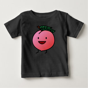 Camiseta Para Bebê Design de sorriso feliz cor-de-rosa Bro do pêsseg