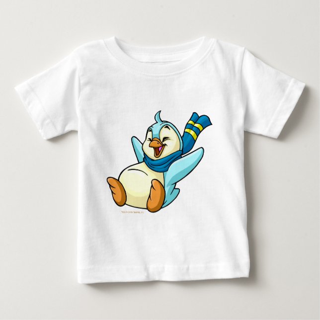 Camiseta Para Bebê Deslizando Bruce azul (Frente)