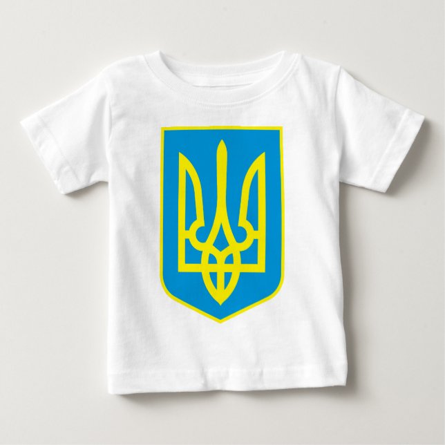 Camiseta Para Bebê Detalhe da brasão de Ucrânia (Frente)