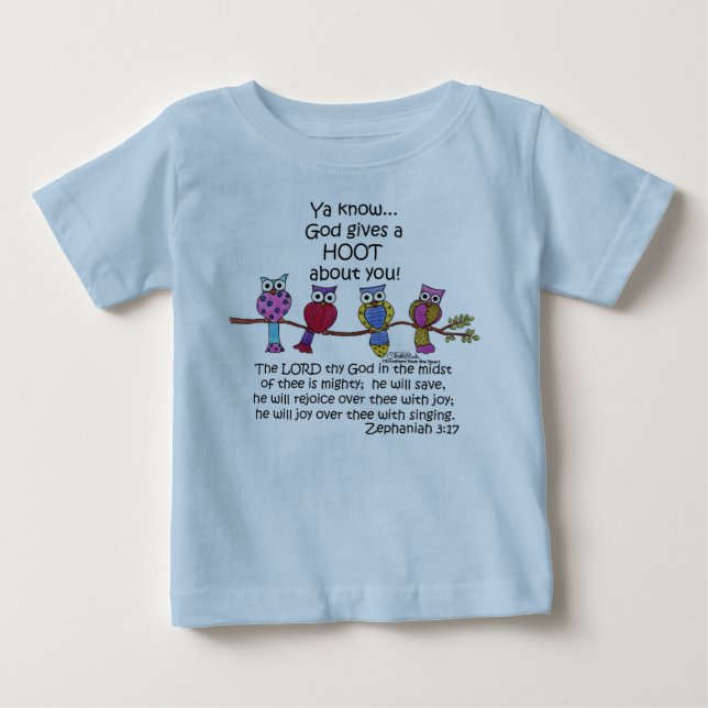 Camiseta Para Bebê Deus dá uma coruja (Frente)