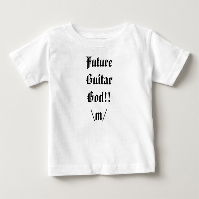 Camiseta Para Bebê Deus futuro da guitarra!! (Frente)