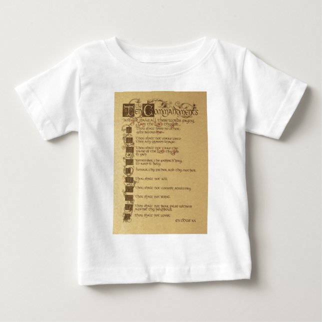 Camiseta Para Bebê dez mandamentos (Frente)