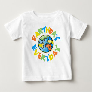 Camiseta Para Bebê Dia da Terra todos os dias do ano