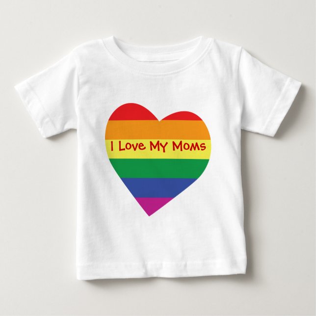 Camiseta Para Bebê Dia de as mães eu amo minhas Mães (Frente)