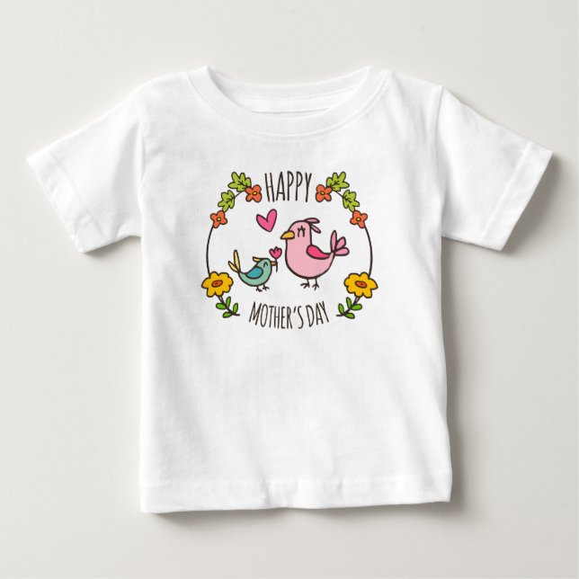 Camiseta Para Bebê Dia de as mães feliz adorável | Camisola (Frente)