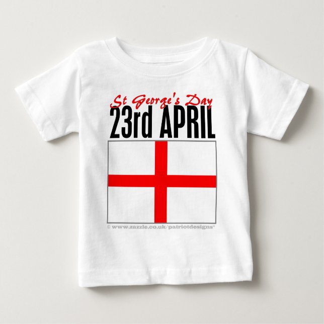Camiseta Para Bebê Dia de Inglaterra, St George (Frente)