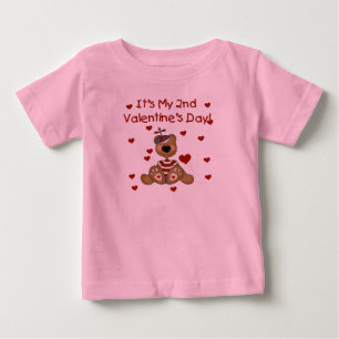Camiseta Para Bebê Dia de os namorados do segundo do urso