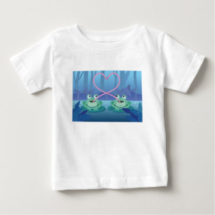 Camiseta Para Bebê dia de os namorados sapo