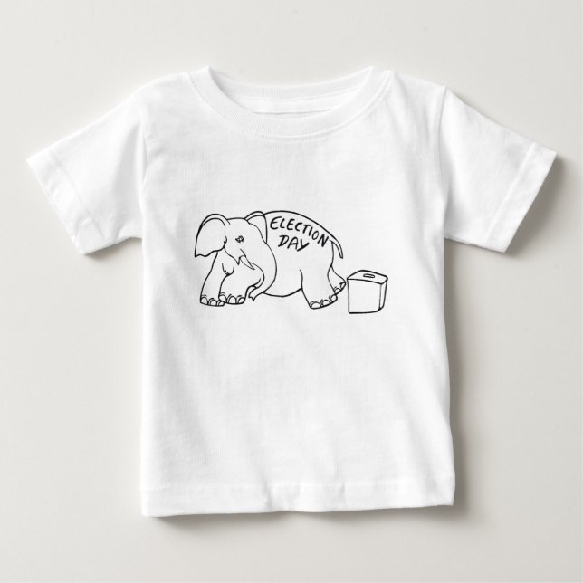 Camiseta Para Bebê Dia do Elefante e das Eleições - (Frente)