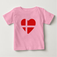 Dinamarca Flag Heart Shirt