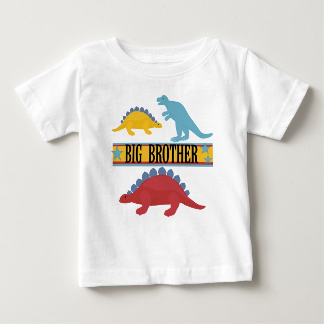 Camiseta Para Bebê Dinossaur Big Brother (Frente)
