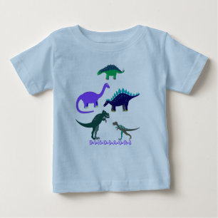 Camiseta Para Bebê Dinossauros
